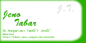 jeno tabar business card